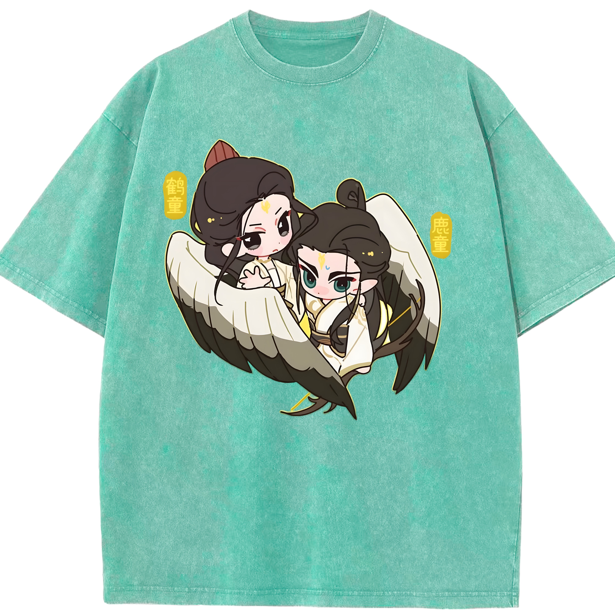 （画像用） Ne Zha 2 ナタ 魔童の大暴れ 綿100% ヴィンテージ風 半袖Tシャツ（フロントプリント）